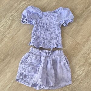 Lavender Top and Shorts Set